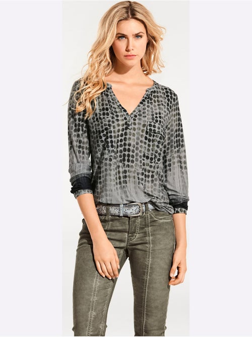 T-shirt Motif à Pois Tendance - Taille Standard - helline - Kiabi