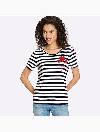 T-shirt Motif à Rayures Mode - Taille Standard - helline