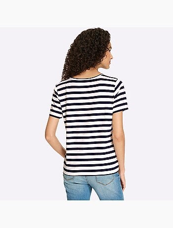 T-shirt Motif à Rayures Mode - Taille Standard - helline