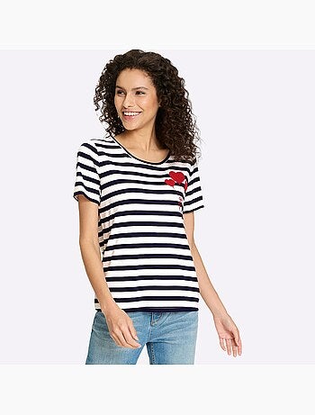 T-shirt Motif à Rayures Mode - Taille Standard - helline