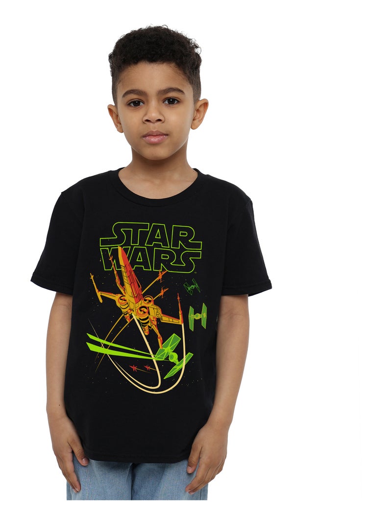 T-shirt motif aile-x - la guerre des étoiles Noir - Kiabi