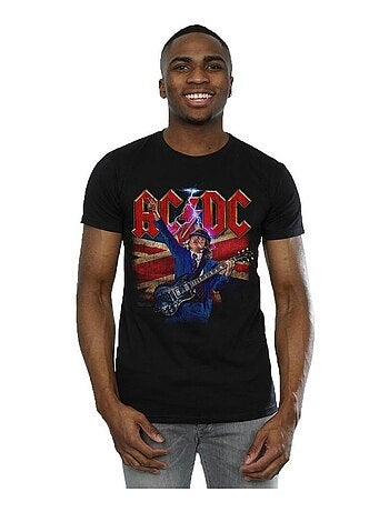 T-shirt motif angus white motif/style union jack - ac/dc