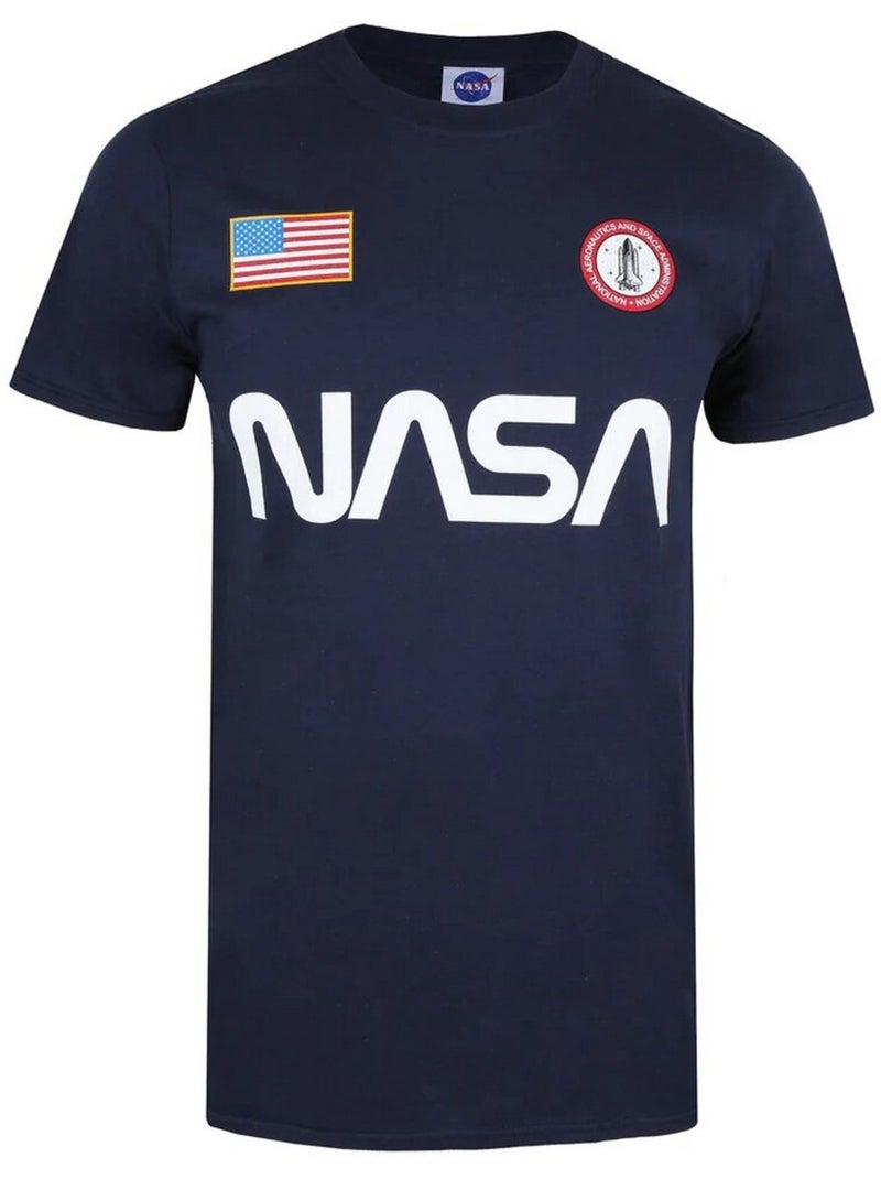 T-shirt motif badge - nasa Bleu marine - Kiabi