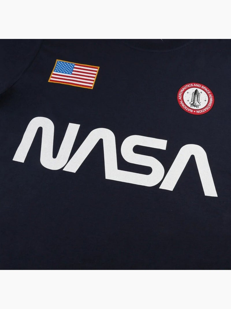 T-shirt motif badge - nasa Bleu marine - Kiabi