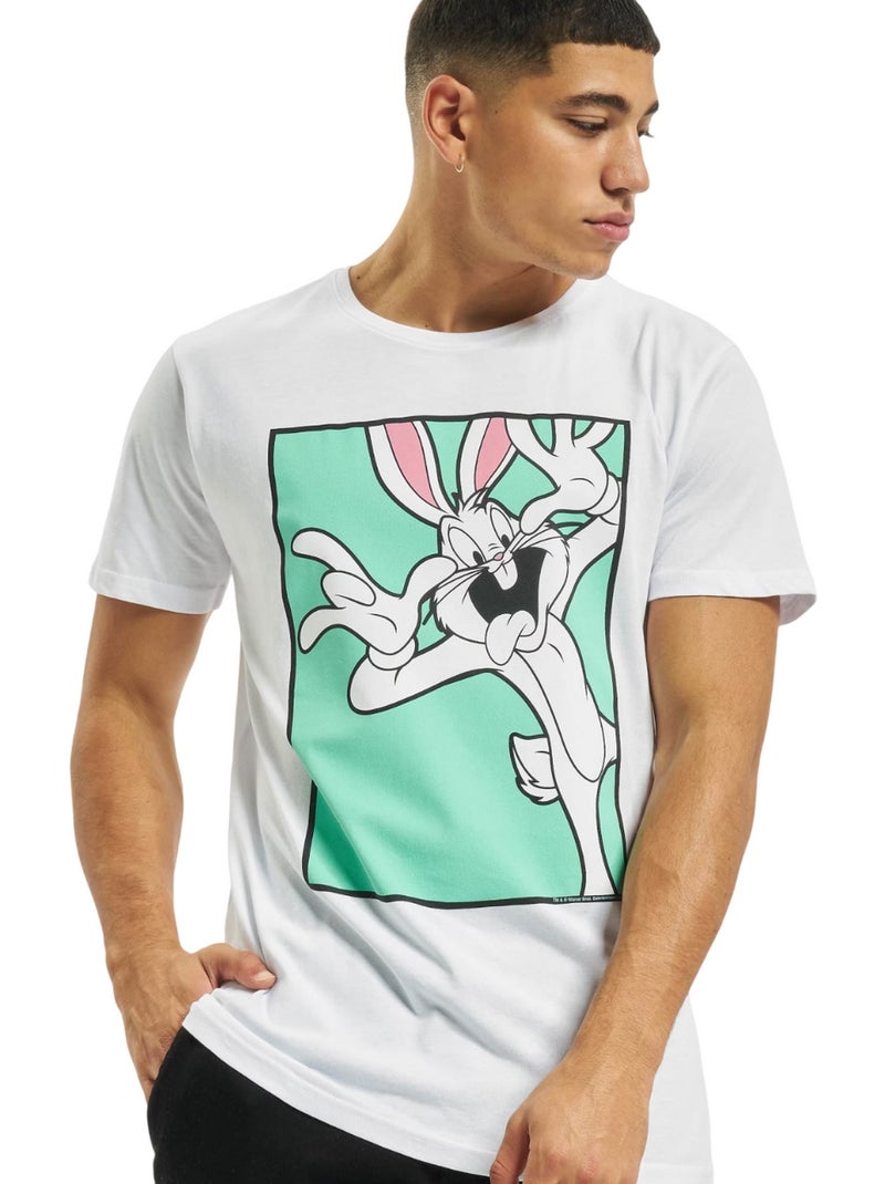 T-shirt motif bugs bunny motif/style visage - looney tunes (bugs bunny) Blanc - Kiabi