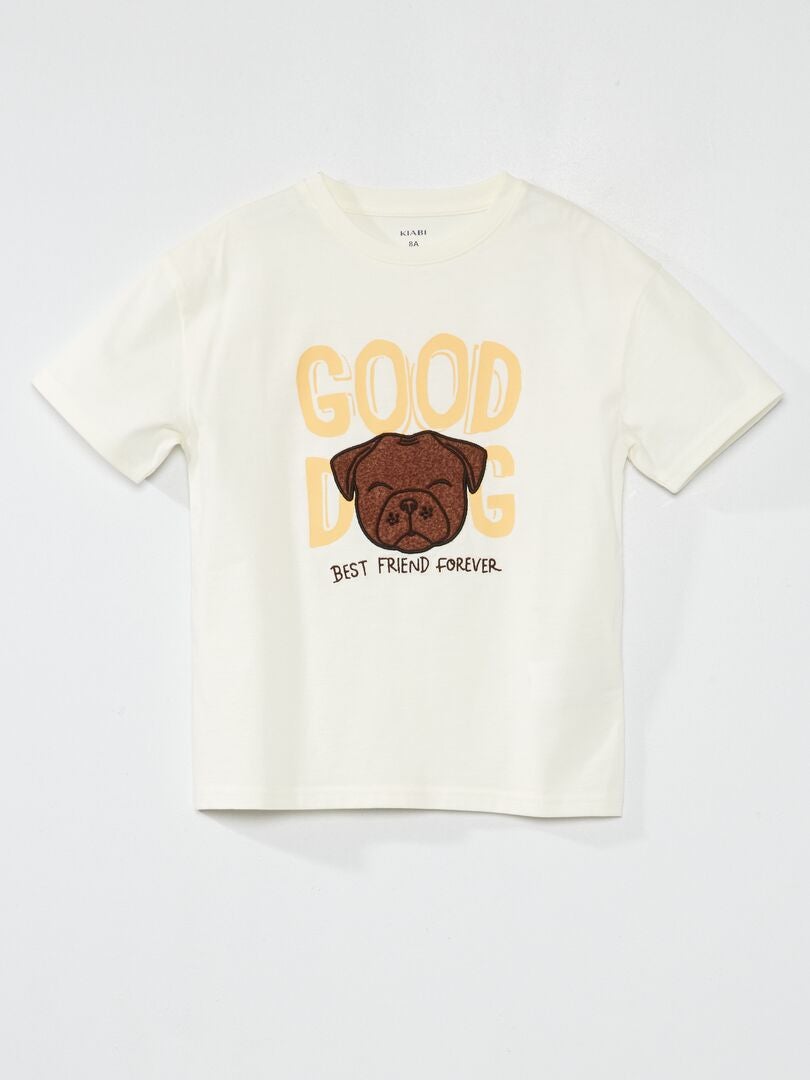 T-shirt motif 'chien' all-over BEIGE - Kiabi