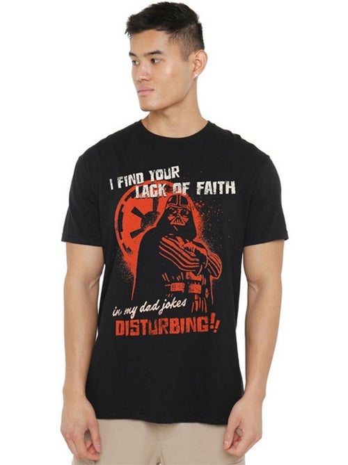 T-shirt motif dark vador dad jokes disturbing - la guerre des étoiles (dark vador) - Kiabi