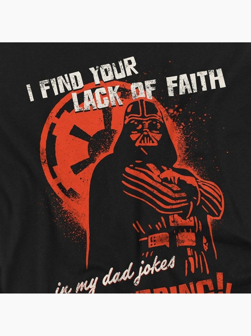 T-shirt motif dark vador dad jokes disturbing - la guerre des étoiles (dark vador) Noir - Kiabi