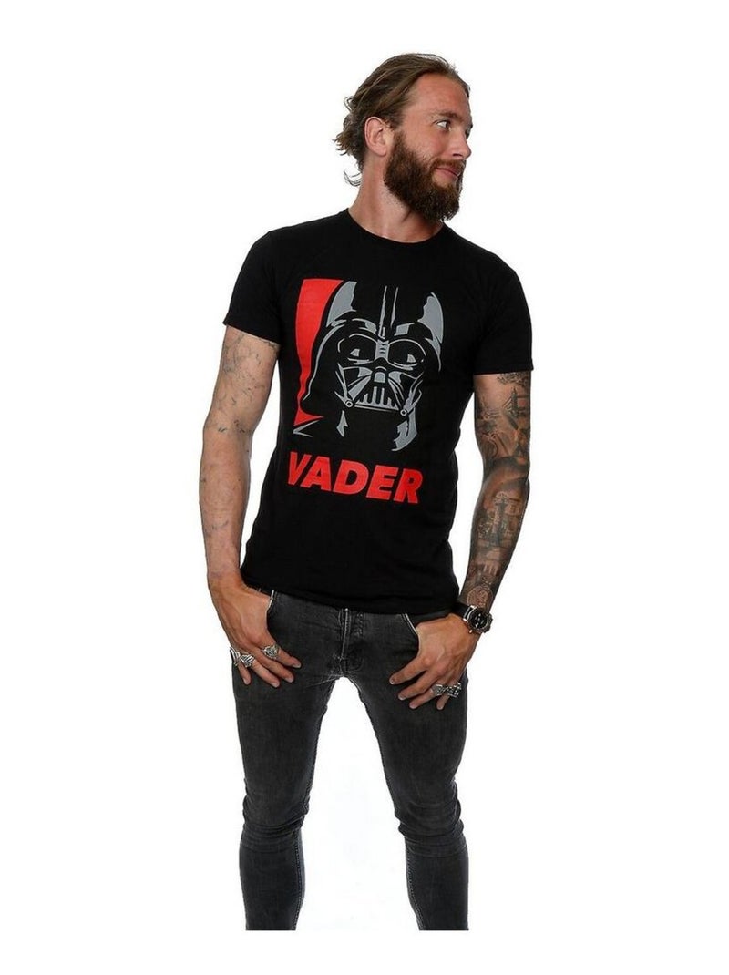T-shirt motif dark vador style poster - la guerre des étoiles (dark vador) Noir - Kiabi