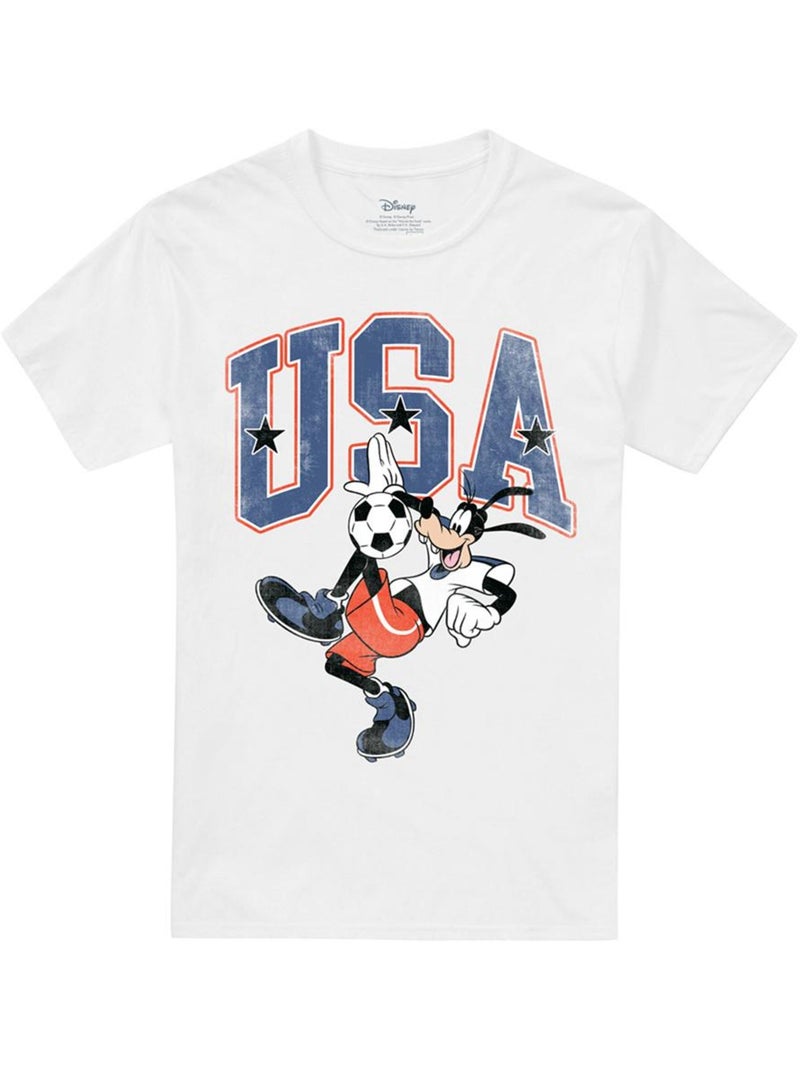 T-shirt motif dingo motif/style ballon de foot usa - disney (dingo) Blanc - Kiabi
