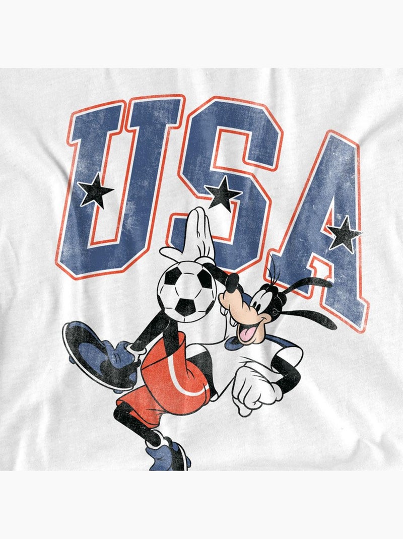 T-shirt motif dingo motif/style ballon de foot usa - disney (dingo) Blanc - Kiabi
