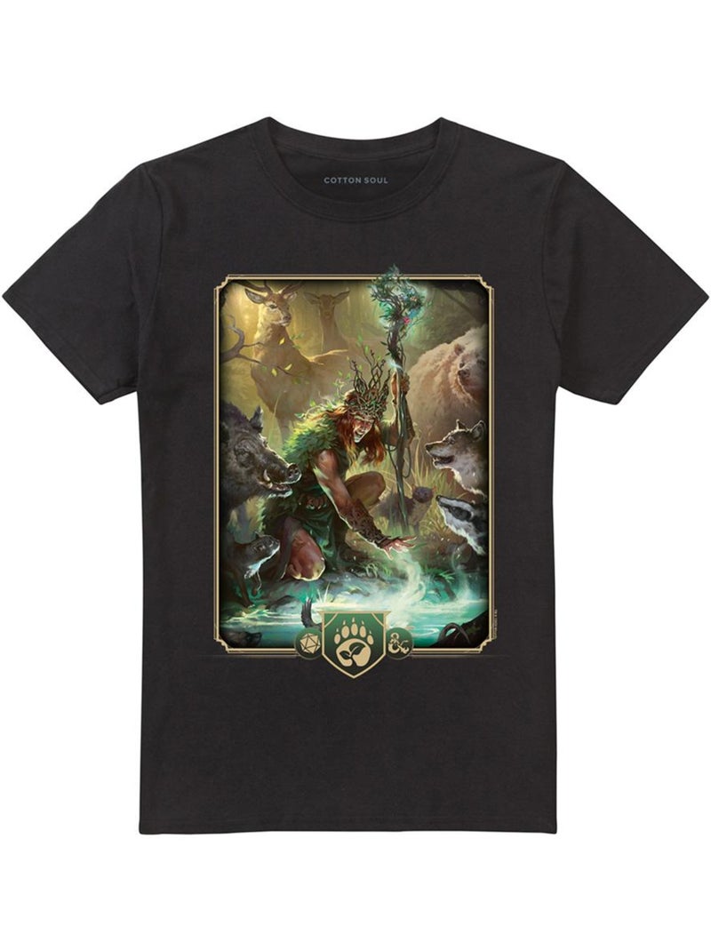 T-shirt motif druide motif/style visuel clé - donjons et dragons (druide) Noir - Kiabi