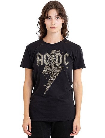 T-shirt motif éclair à imprimé léopard - ac/dc