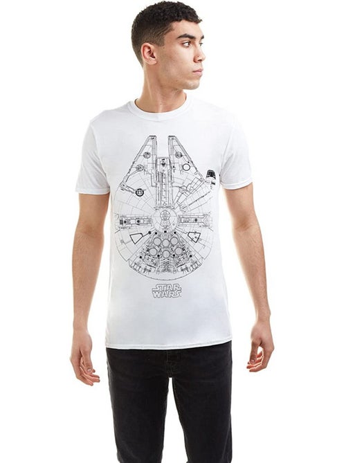 T-shirt motif faucon millennium - la guerre des étoiles - Kiabi