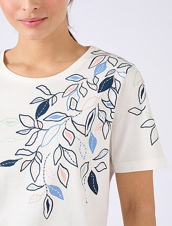 T-shirt motif feuilles placé - Damart