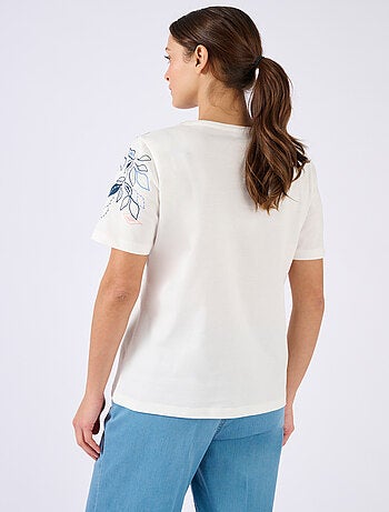 T-shirt motif feuilles placé - Damart
