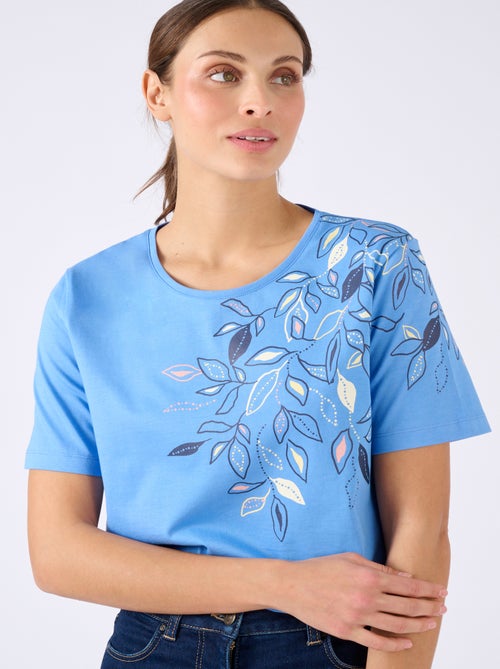 T-shirt motif feuilles placé - Damart - Kiabi