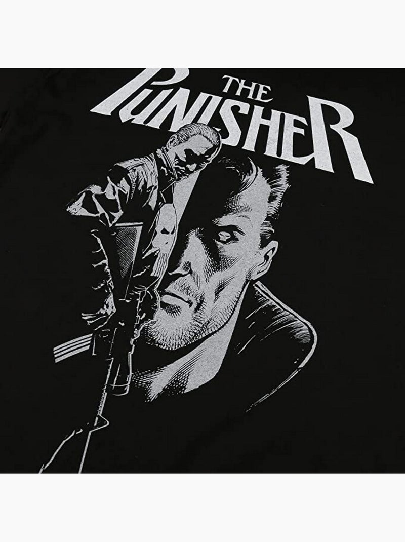 T-shirt motif fusil - le punisseur (punisher) Noir Blanc - Kiabi