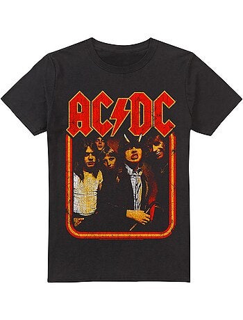 T-shirt motif groupe et usé - ac/dc
