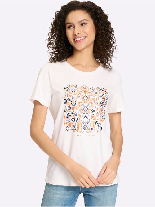 T-shirt Motif Imprimé Exclusif Devant - Taille Standard - helline - Kiabi