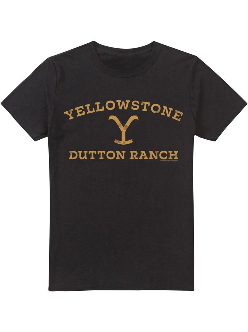T-shirt motif logo arqué - yellowstone Noir - Kiabi