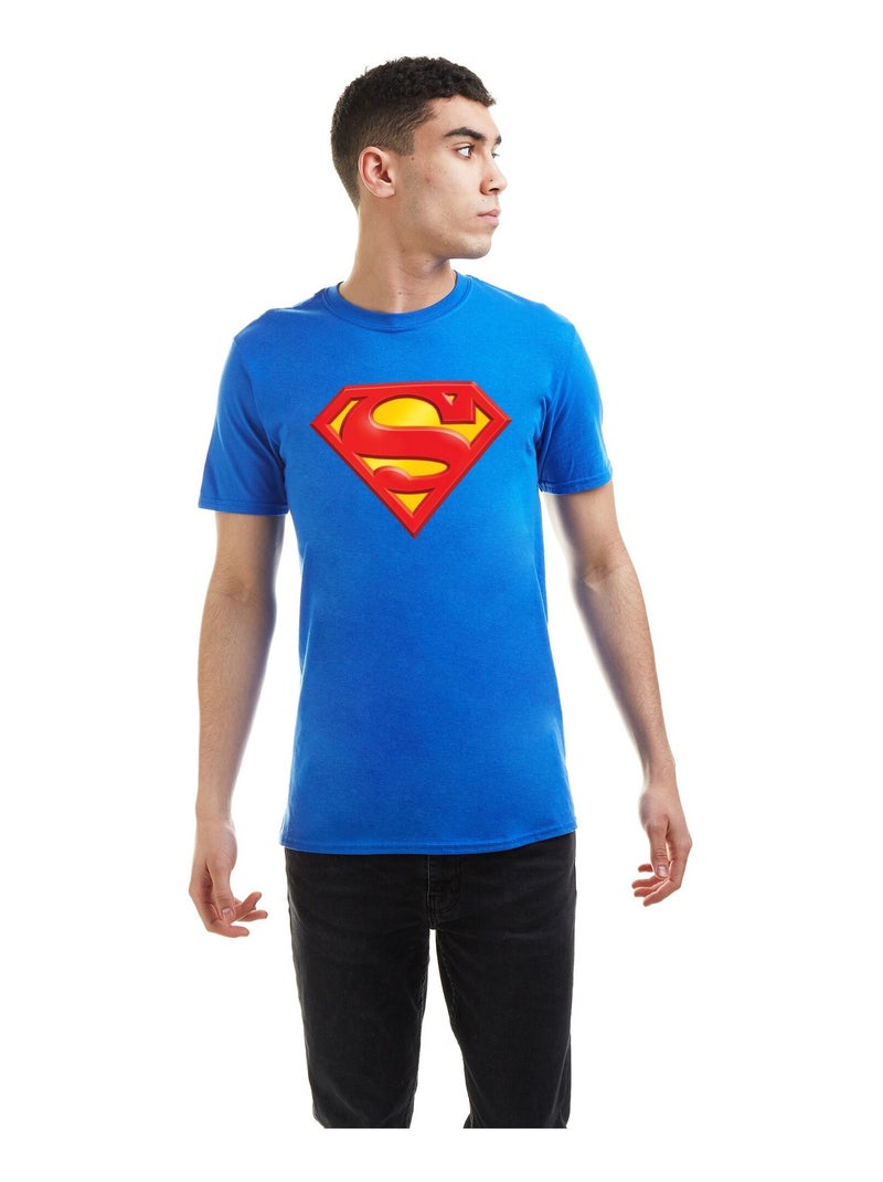 T-shirt motif logo en relief - superman Bleu roi - Kiabi