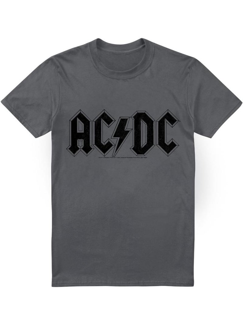 T-shirt motif logo usé - ac/dc Gris Noir - Kiabi