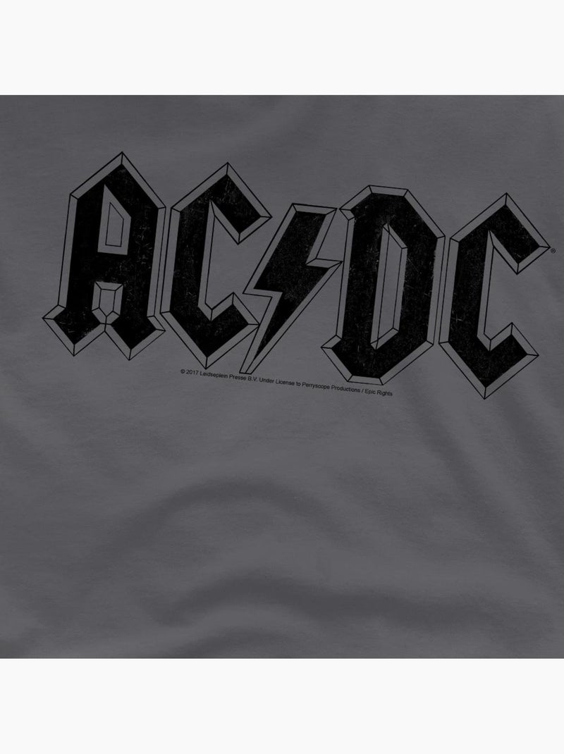 T-shirt motif logo usé - ac/dc Gris Noir - Kiabi