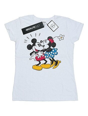 T-shirt motif mickey mouse et minnie mouse motif/style bisou - disney