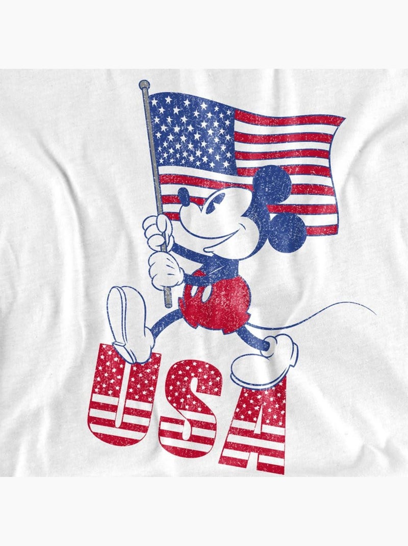 T-shirt motif mickey mouse usa - disney Blanc - Kiabi
