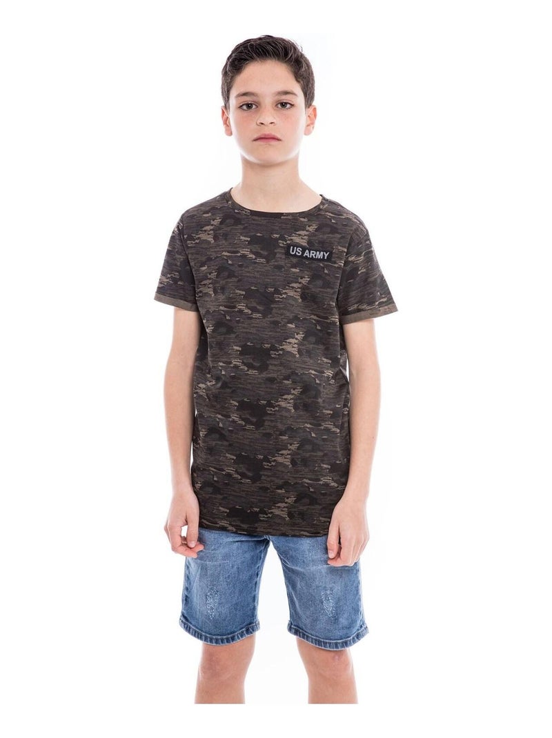 T-shirt motif militaire NIMON BOY Kaki - Kiabi