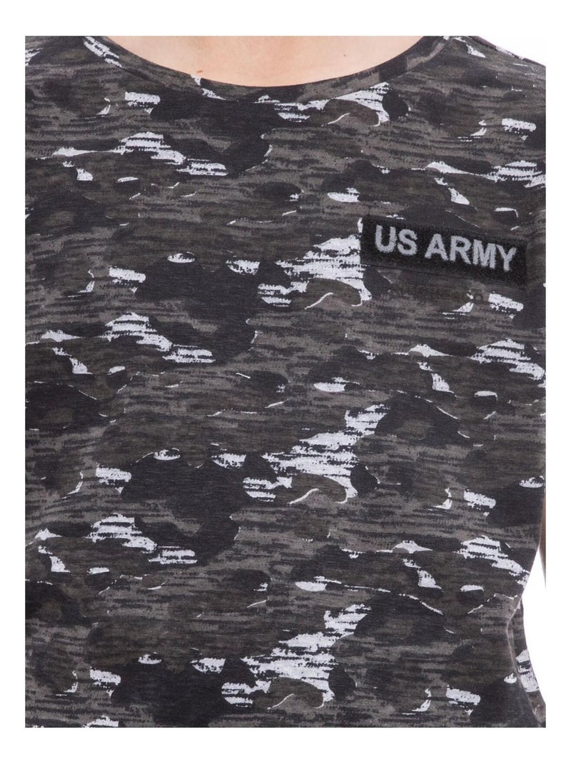 T-shirt motif militaire NIMON garçon Gris - Kiabi