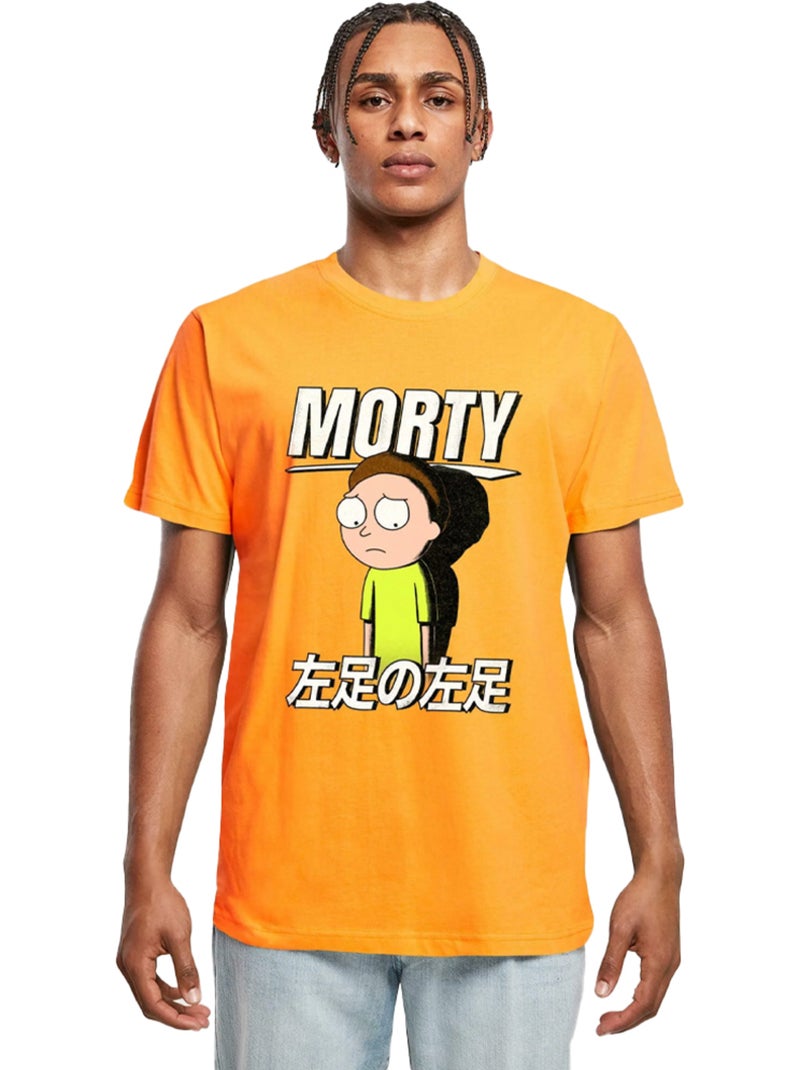 T-shirt motif morty motif/style rick et morty sad - merchcode (morty) Orange clair - Kiabi