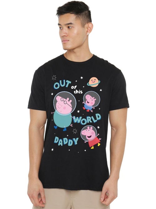T-shirt motif papa pig out of this world - peppa pig (occasion: fête des pères) - Kiabi