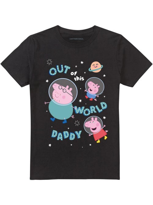 T-shirt motif papa pig out of this world - peppa pig (occasion: fête des pères) - Kiabi