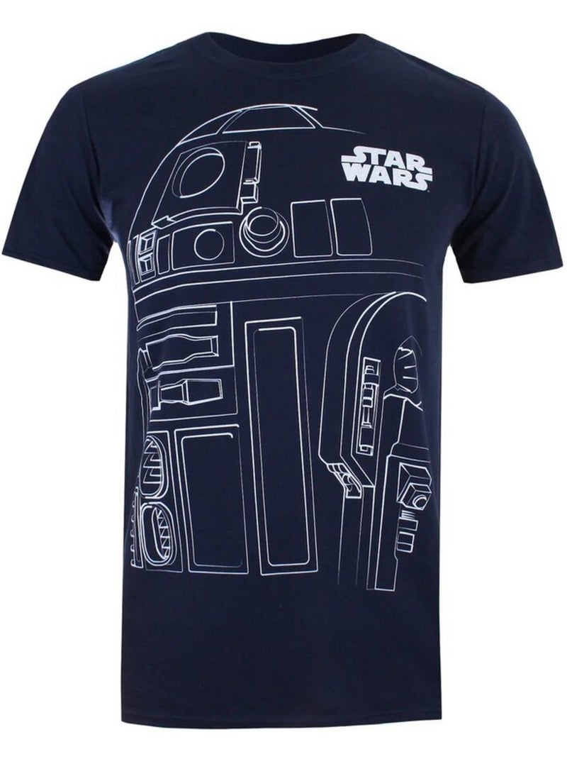T-shirt motif r2-d2 - la guerre des étoiles Bleu Bleu marine Blanc - Kiabi