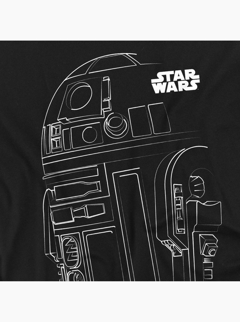 T-shirt motif r2-d2 motif/style contour - la guerre des étoiles (r2-d2) Noir - Kiabi