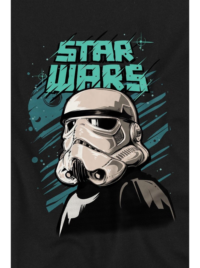 T-shirt motif stormtrooper street glare - la guerre des étoiles Noir - Kiabi