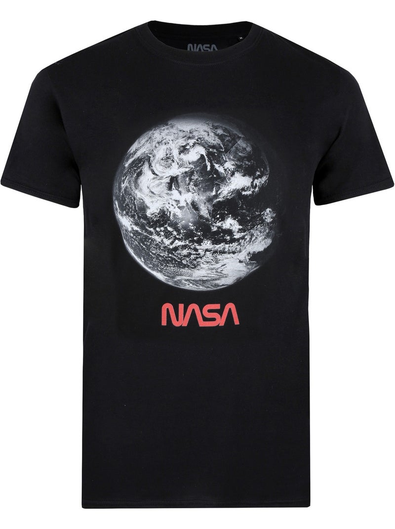 T-shirt motif terre - nasa Noir Blanc - Kiabi