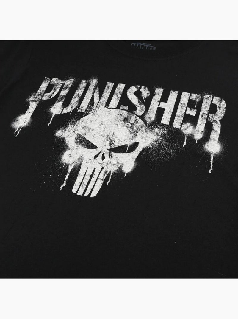 T-shirt motif texte - le punisseur Noir - Kiabi