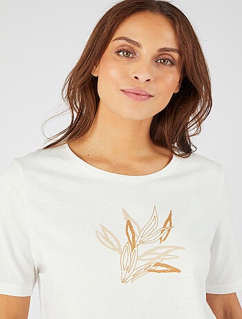 T-shirt motif ton sur ton pailleté - Damart