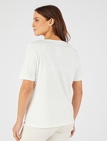 T-shirt motif ton sur ton pailleté - Damart