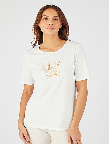T-shirt motif ton sur ton pailleté - Damart