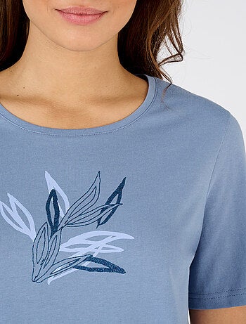 T-shirt motif ton sur ton pailleté - Damart