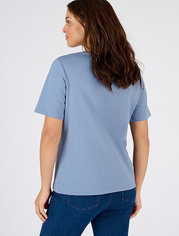 T-shirt motif ton sur ton pailleté - Damart