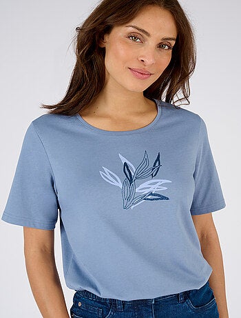 T-shirt motif ton sur ton pailleté - Damart
