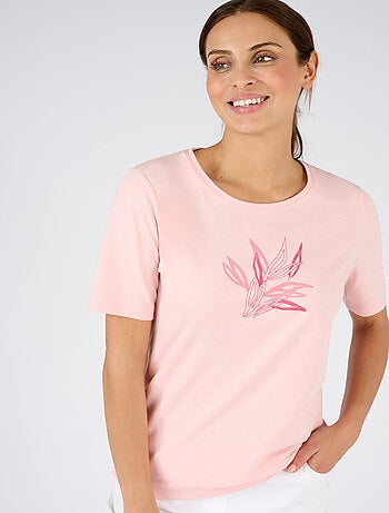 T-shirt motif ton sur ton pailleté - Damart