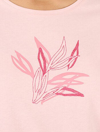 T-shirt motif ton sur ton pailleté - Damart