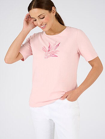 T-shirt motif ton sur ton pailleté - Damart