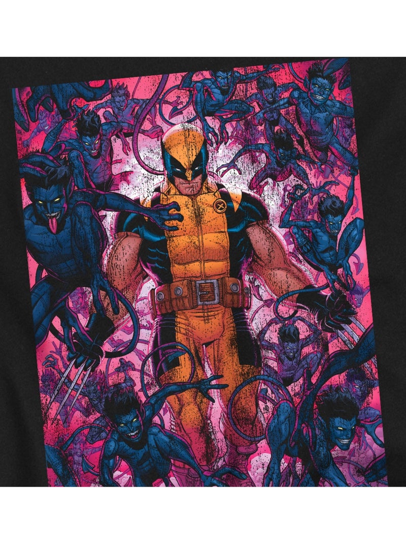 T-shirt motif wolverine et diablo - marvel (wolverine et diablo) Noir - Kiabi